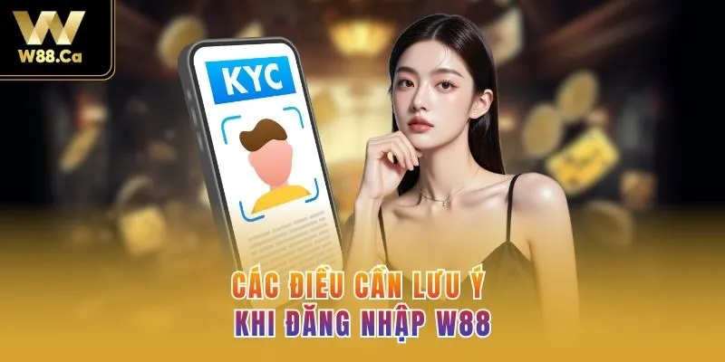 Các điều cần lưu ý khi Đăng nhập W88
